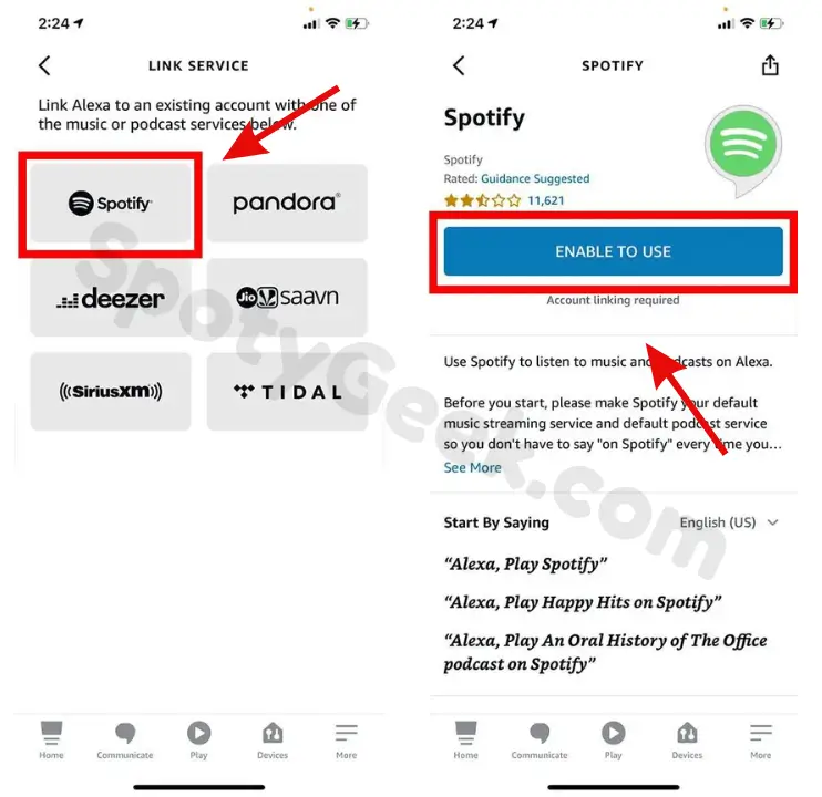 Spotify Link to Amazon Alexa
